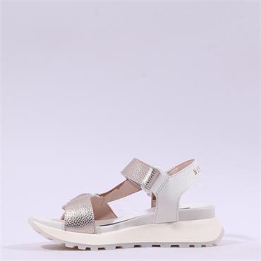 Hispanitas Ambar T-Bar Velcro Sandal - Bronze Metallic Combi